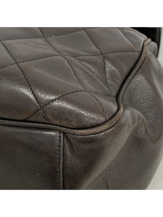 Chanel Backpack Quilted Lambskin Black Gold main image 9